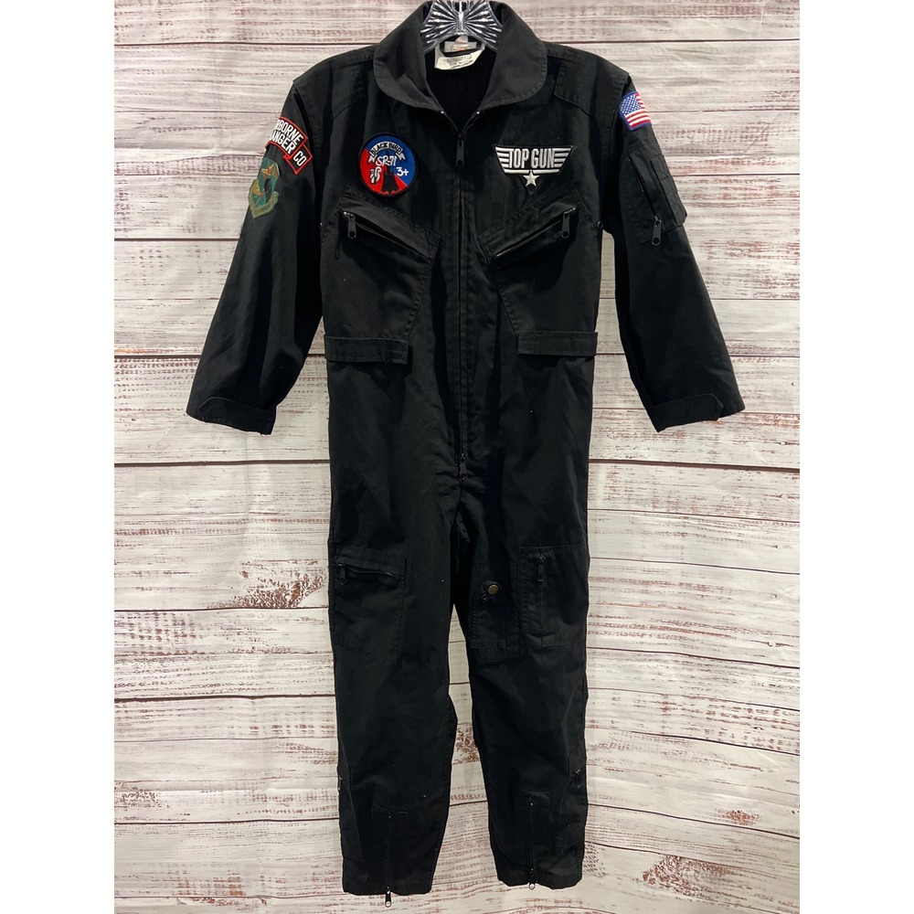 Rothco Youth Flight Suit Black Top Gun Airborne Ranger Patches Kids Medium